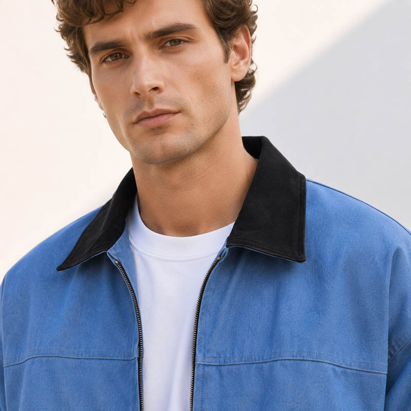Green retro jacket model display