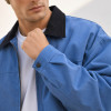 Custom Work Jacket With Contrast Collar and Zip Front
