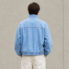 Custom Half Zip Denim Jacket With Stand Collar