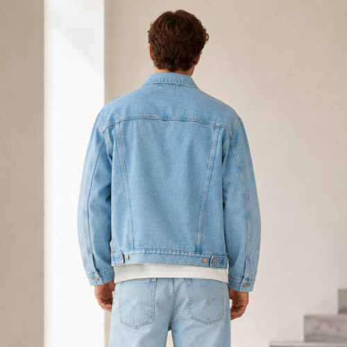 Custom Denim Jackets With Light Wash Trucker Fit