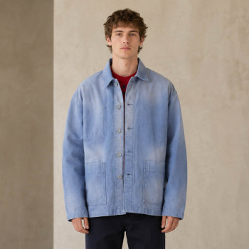 Custom Denim Jackets With Patch Pockets and Washed Finish