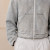 Custom Grey Denim Jacket With Contrast Collar and Zip Front