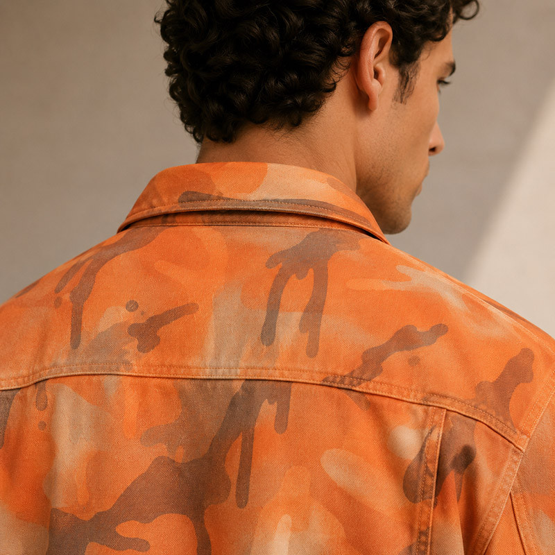 Green retro jacket model display