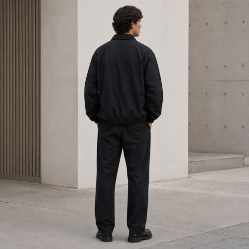 Custom Tracksuit Set in Black Nylon