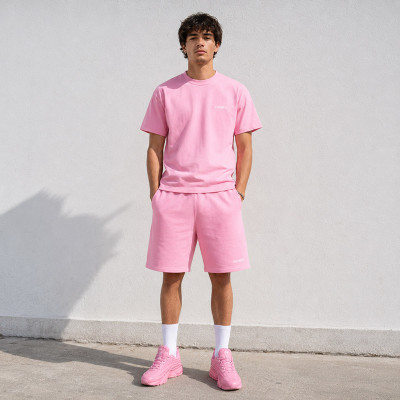 Custom Tracksuit Set in Pink T-Shirt and Shorts