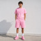 Custom Tracksuit Set in Pink T-Shirt and Shorts