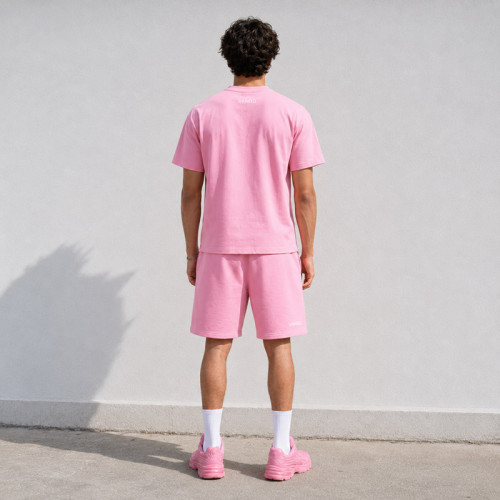 Custom Tracksuit Set in Pink T-Shirt and Shorts