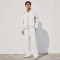 Custom White Tracksuit Set With Contrast Side Panels