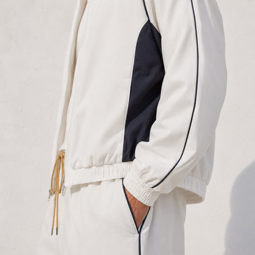 Custom White Tracksuit Set With Contrast Side Panels