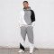 Custom Tracksuit Set With Color Block Hoodie