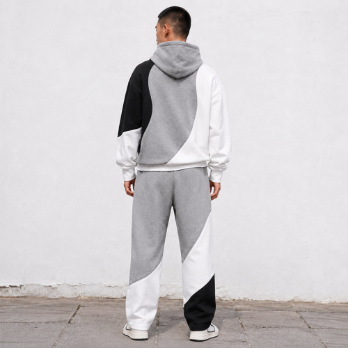 Custom Tracksuit Set With Color Block Hoodie