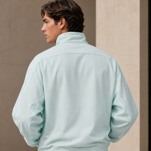 Custom Nylon Tracksuit Set in Light Mint Woven Fabric