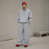 Custom Tracksuit Set in Heather Grey Half-Zip Fleece