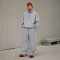 Custom Tracksuit Set in Heather Grey Half-Zip Fleece