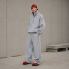 Custom Tracksuit Set in Heather Grey Half-Zip Fleece