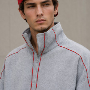 Custom Tracksuit Set in Heather Grey Half-Zip Fleece