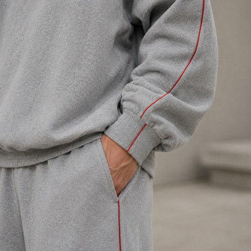 Custom Tracksuit Set in Heather Grey Half-Zip Fleece