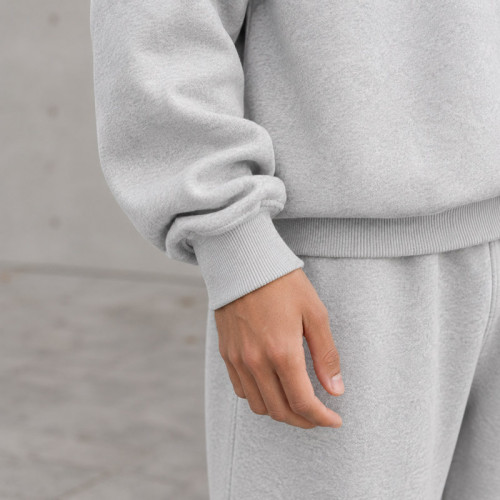 Custom Tracksuit Set in Heather Grey Fleece