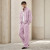 Custom Tracksuit Set in Pink Plaid Woven Fabric