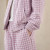 Custom Tracksuit Set in Pink Plaid Woven Fabric