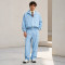 Custom Tracksuit Set in Light Blue Woven Fabric