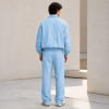 Custom Tracksuit Set in Light Blue Woven Fabric