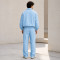 Custom Tracksuit Set in Light Blue Woven Fabric