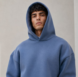 Custom Tracksuit Set in Slate Blue Fleece