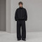 Custom Tracksuit Set in Black Half-Zip Fleece