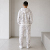 Custom Tracksuit Set in White Camo Fleece