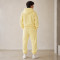 Custom Tracksuit Set in Pastel Yellow Zip Hoodie