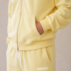 Custom Tracksuit Set in Pastel Yellow Zip Hoodie