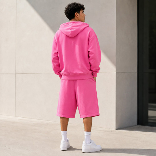 Custom Tracksuit Set in Hot Pink Zip Hoodie