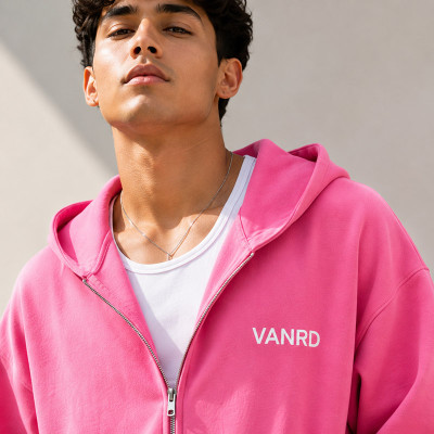Custom Tracksuit Set in Hot Pink Zip Hoodie
