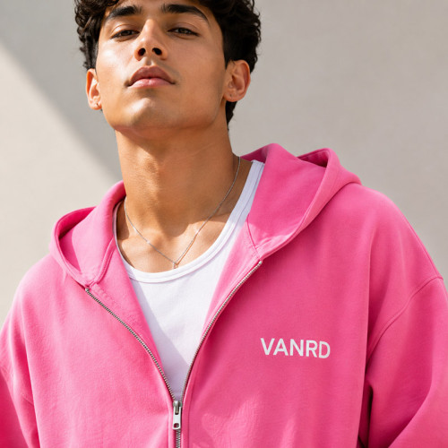 Custom Tracksuit Set in Hot Pink Zip Hoodie