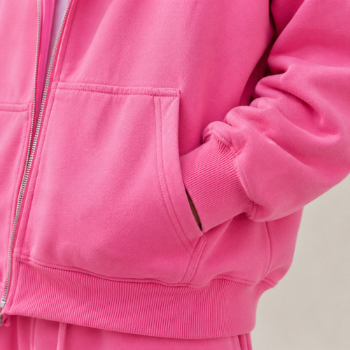 Custom Tracksuit Set in Hot Pink Zip Hoodie