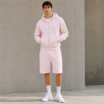 Custom Tracksuit Set in Pastel Pink Zip Hoodie