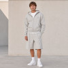 Custom Tracksuit Set in Grey Zip Hoodie Shorts