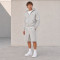 Custom Tracksuit Set in Grey Zip Hoodie Shorts