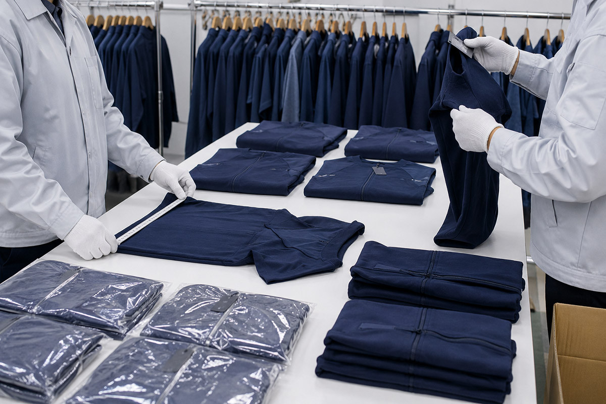 Bulk apparel quality control inspection in a clean garment factory