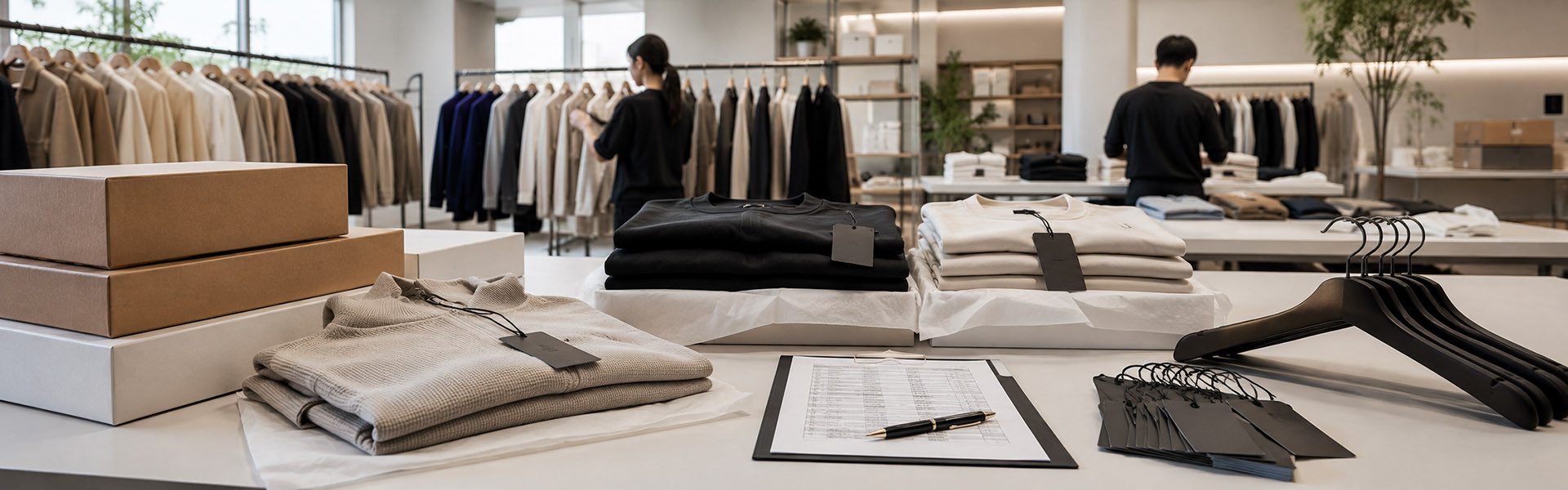 Stable apparel manufacturing partner preparing premium streetwear garments for delivery