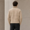 Custom Sherpa Collar Suede Jacket in Beige