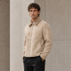 Custom Sherpa Collar Suede Jacket in Beige