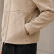 Custom Sherpa Collar Suede Jacket in Beige