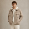 Custom Work Jacket in Beige Brushed Twill