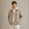Custom Work Jacket in Beige Brushed Twill