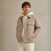 Custom Work Jacket in Beige Brushed Twill