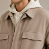 Custom Work Jacket in Beige Brushed Twill