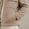 Custom Work Jacket in Beige Brushed Twill