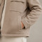 Custom Work Jacket in Beige Brushed Twill